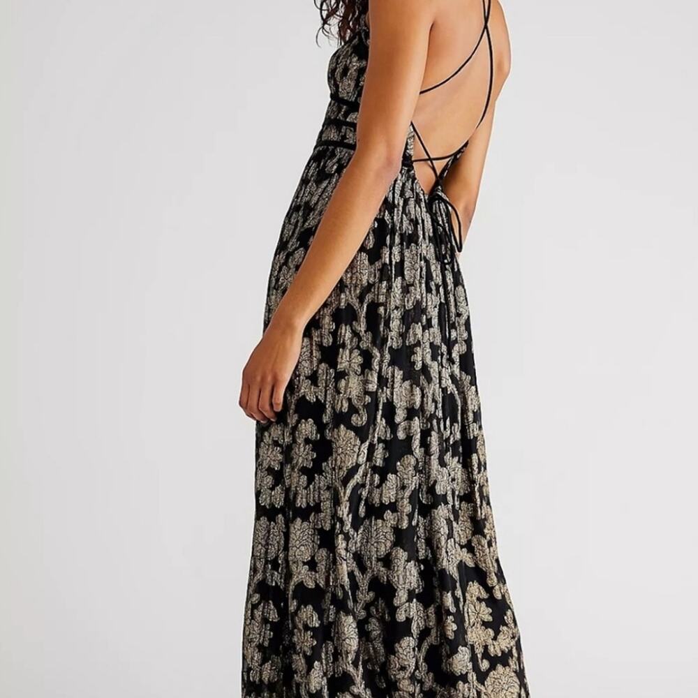 Free People $228 Metallic Maxi Dress - Picture 8 of 9